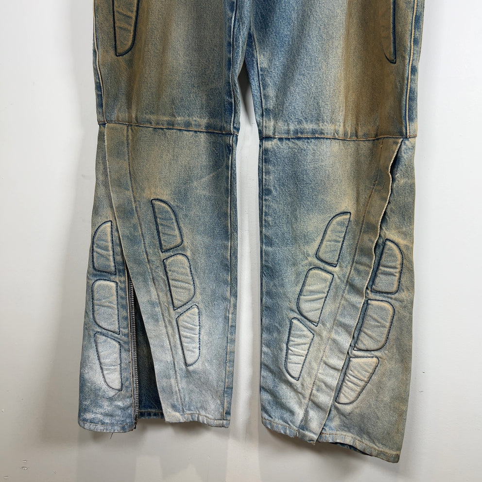 Satoshi Nakamoto Enduro Padded Distressed Lightwash Jeans