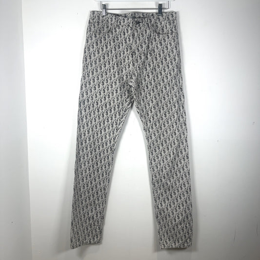 Dior Grey Jacquard Washed Denim Jeans