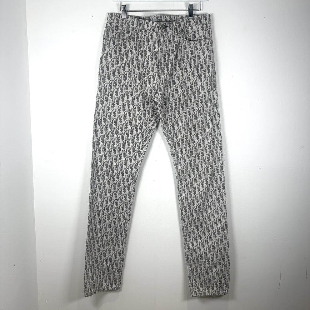 Dior Grey Jacquard Washed Denim Jeans
