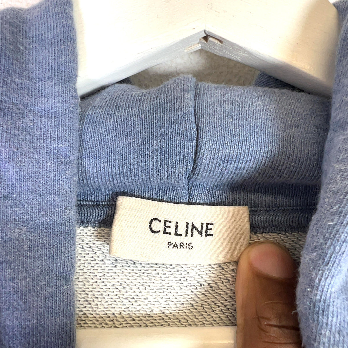 Celine Light Blue Logo Hoodie
