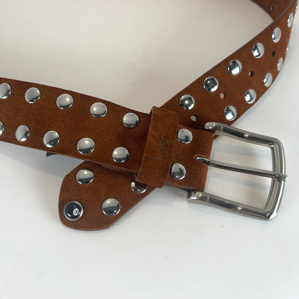 Stussy Suede 8-Ball Studded Belt