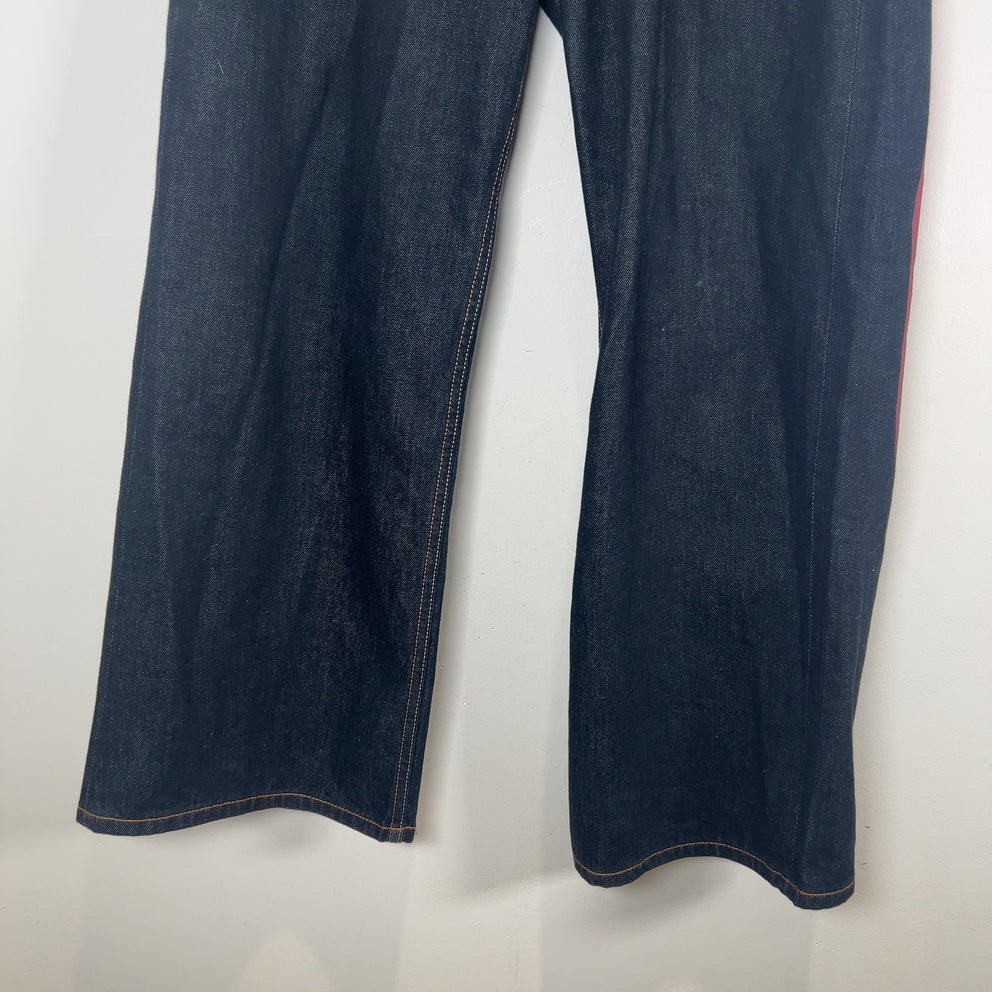 Evisu Dark Blue Daikoku Pink Monogram Selvedge Jeans Size 29