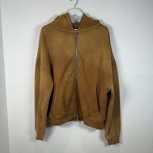 Rhude Sundry Embroidered Logo Zip Up Hoodie