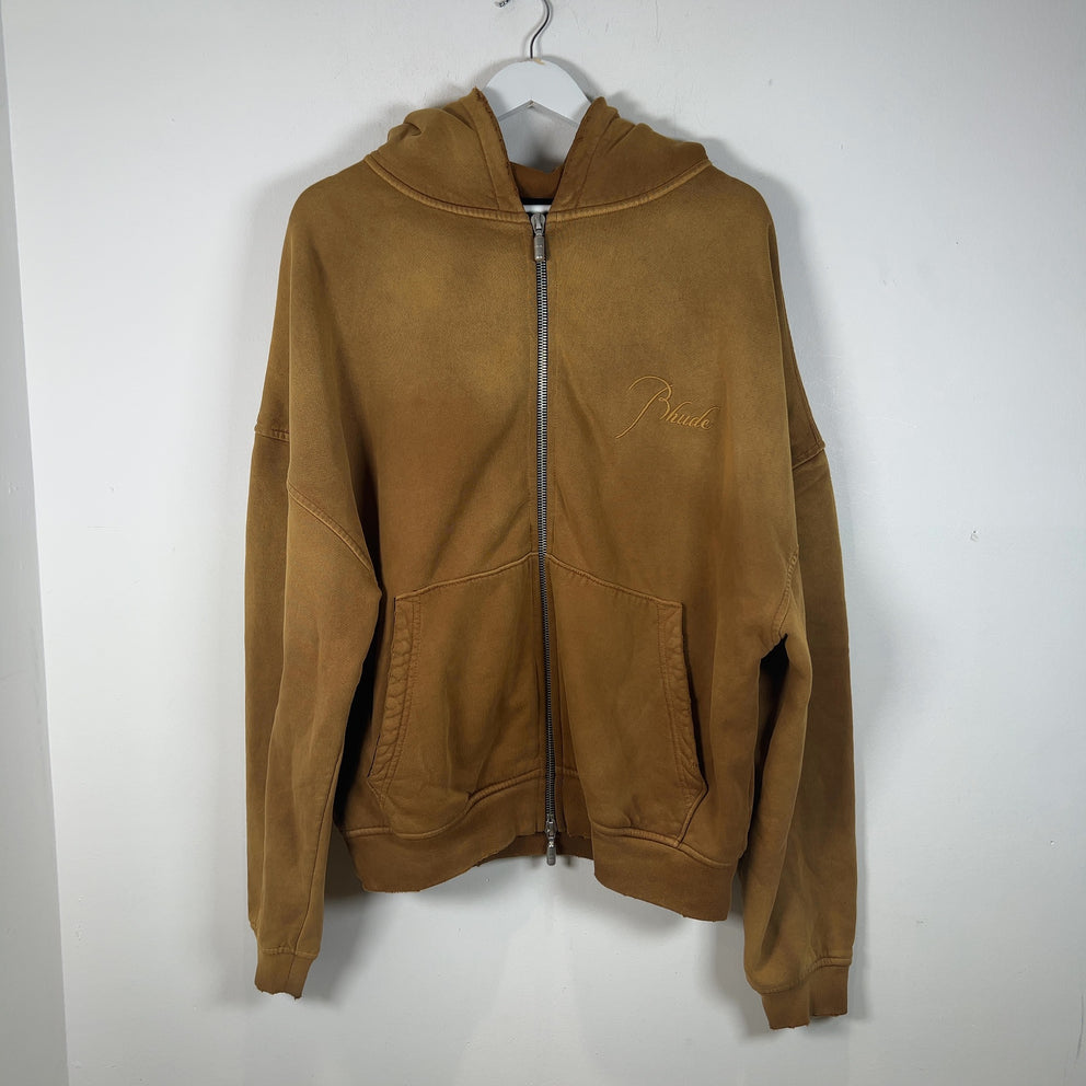 Rhude Sundry Embroidered Logo Zip Up Hoodie