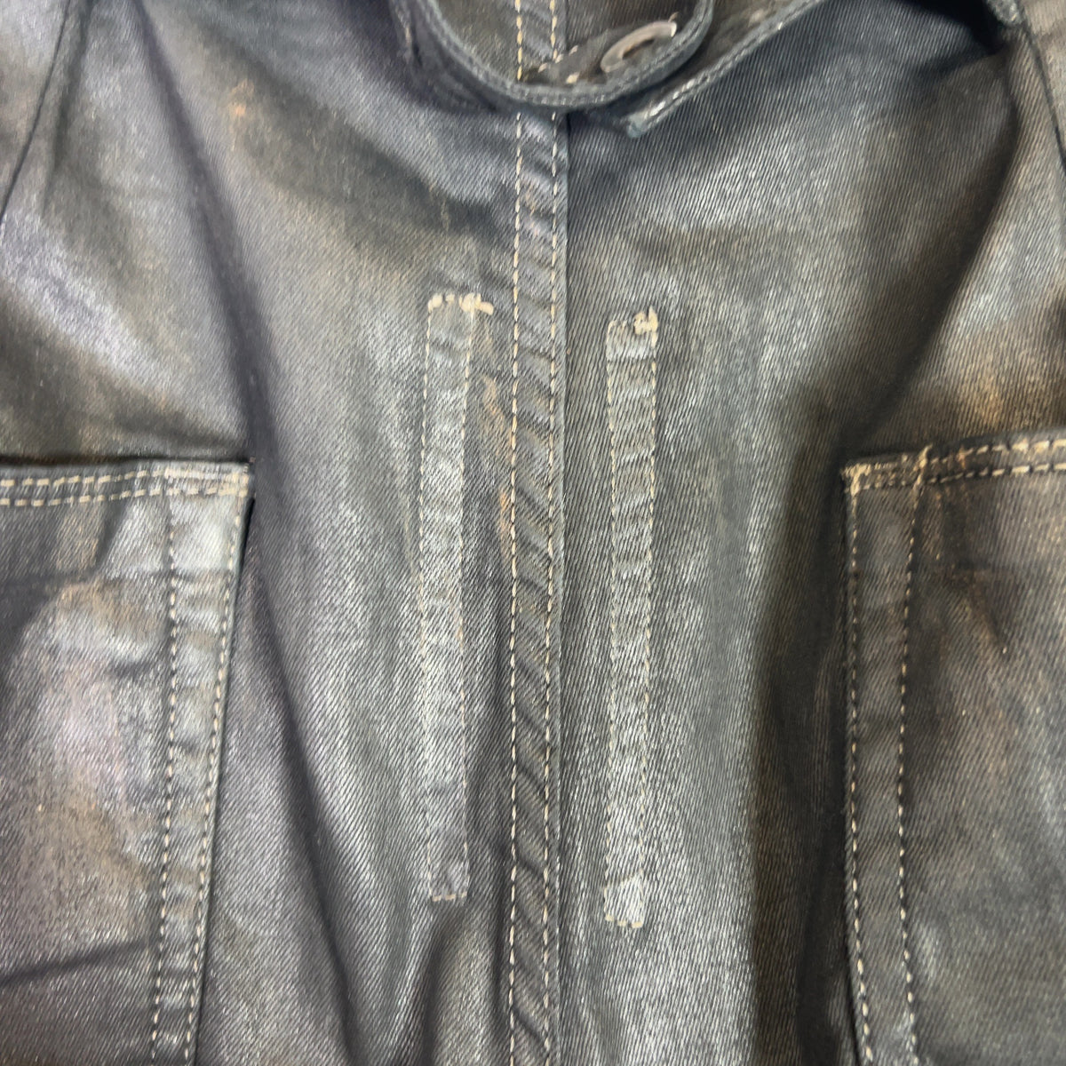 Rick Owens DRKSHDW SS15 Scrub Waxed Aircut Jeans