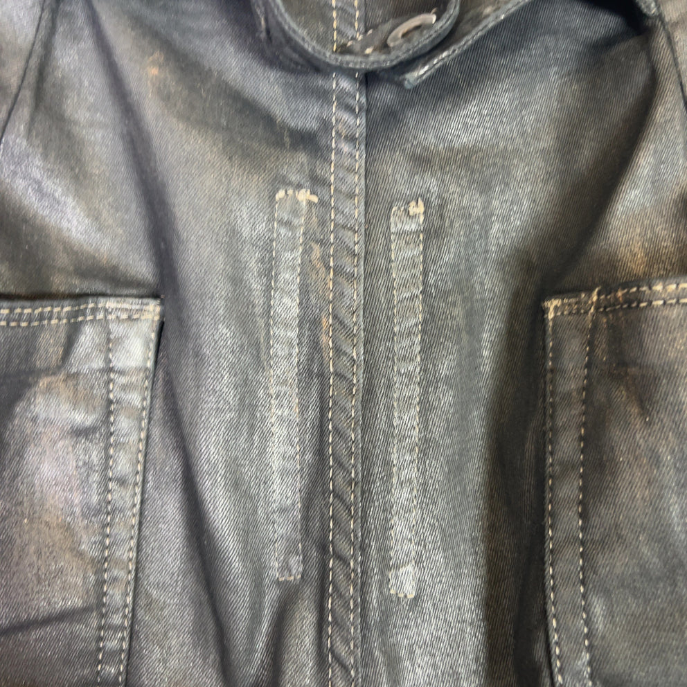 Rick Owens DRKSHDW SS15 Scrub Waxed Aircut Jeans