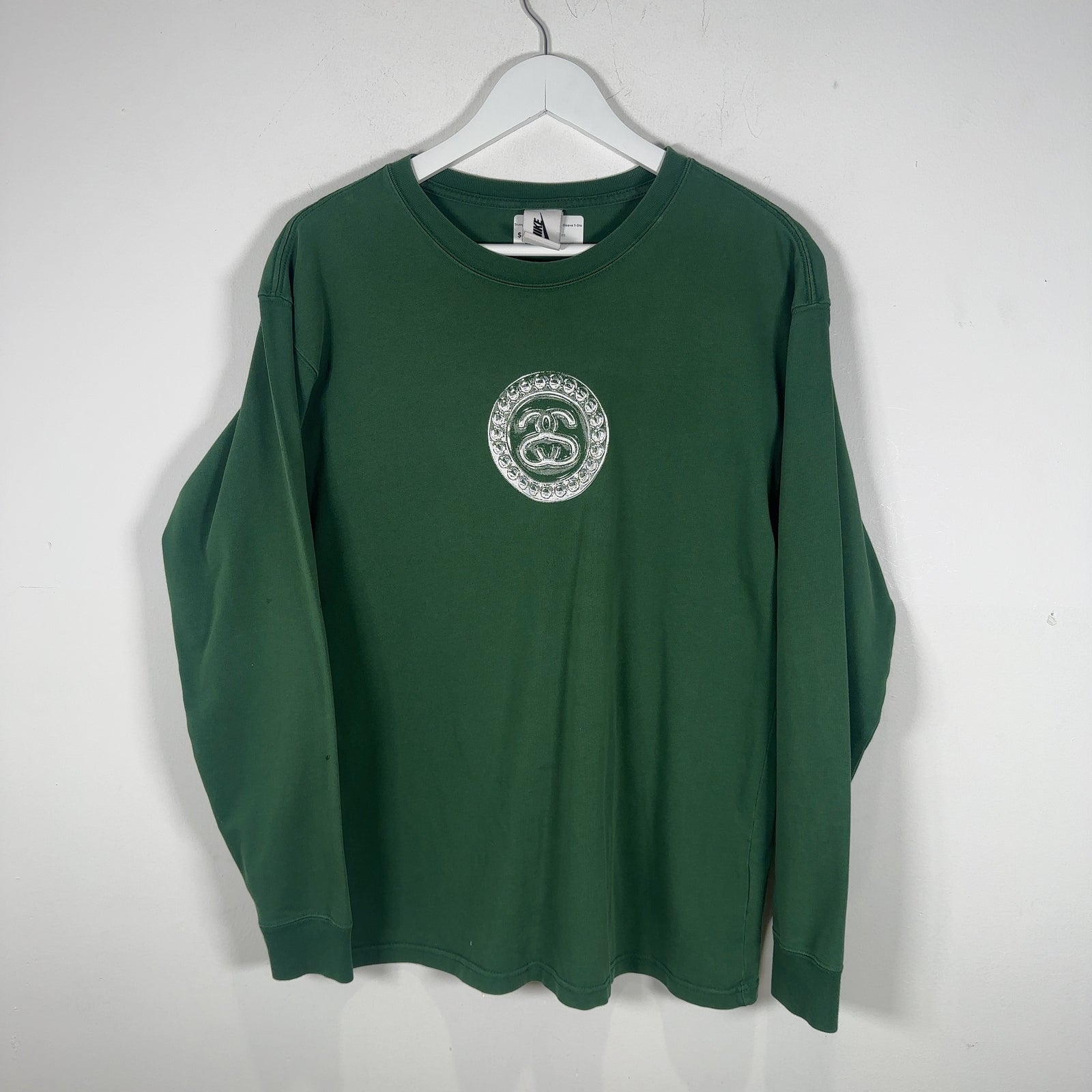 Stussy x Nike Green Logo Long-Sleeve T-Shirt Size S