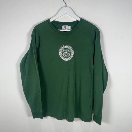 Stussy x Nike Green Logo Long-Sleeve T-Shirt Size S