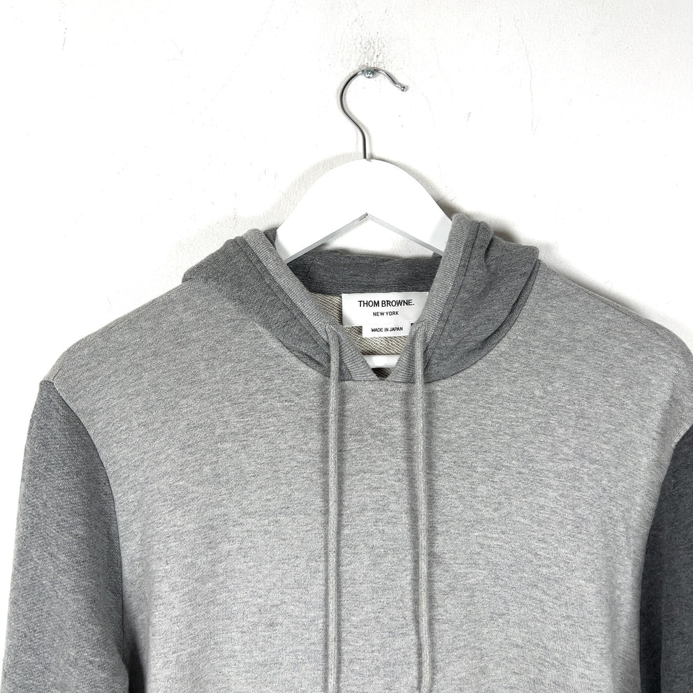 Thom Browne Grey Color Block 4-Bar Hoodie