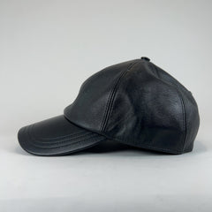 Prada Leather Plaque Logo Hat