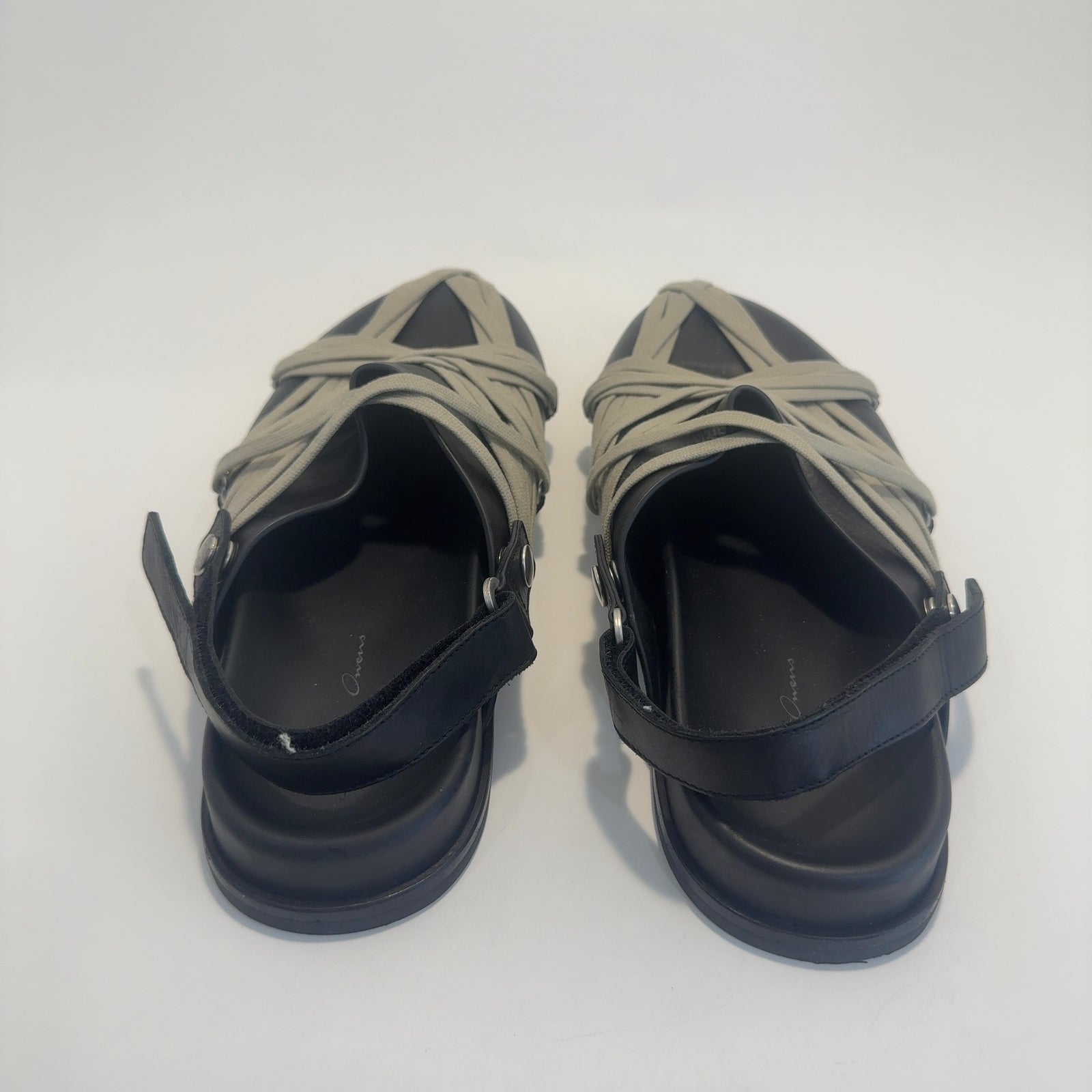 Rick Owens Mega-Lace Sabot Leather Sandals
