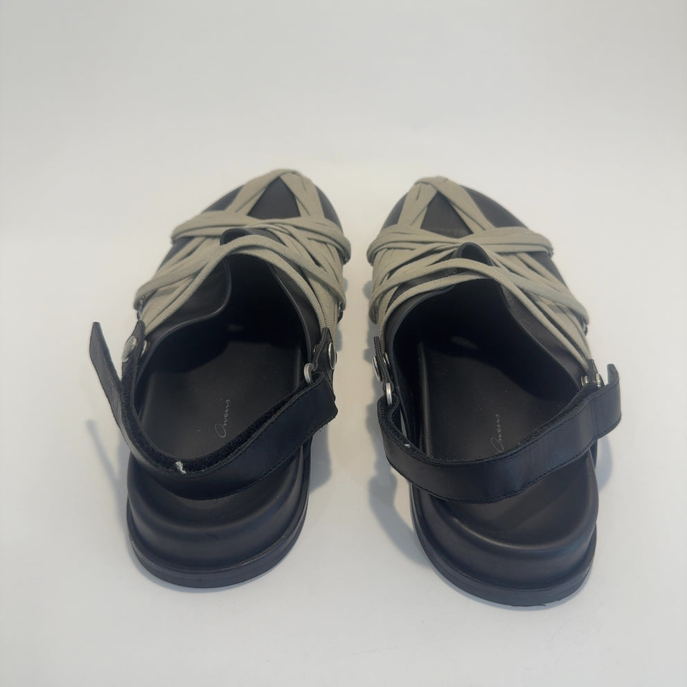 Rick Owens Mega-Lace Sabot Leather Sandals