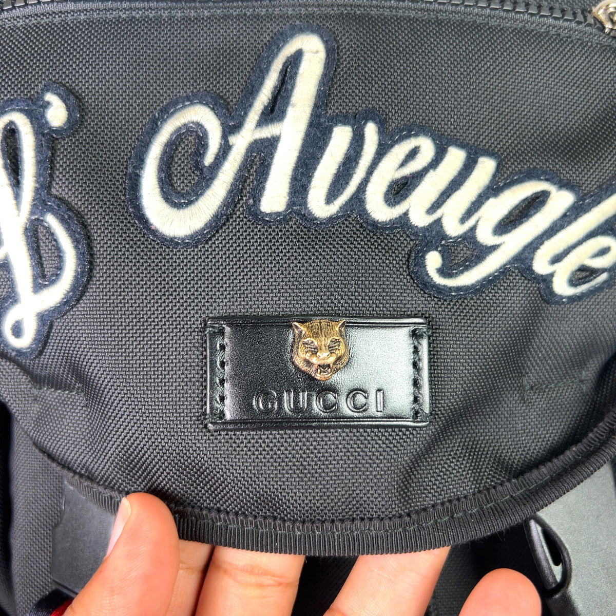 Gucci L'Aveugle Par Amour Techno Canvas Embroidered Backpack
