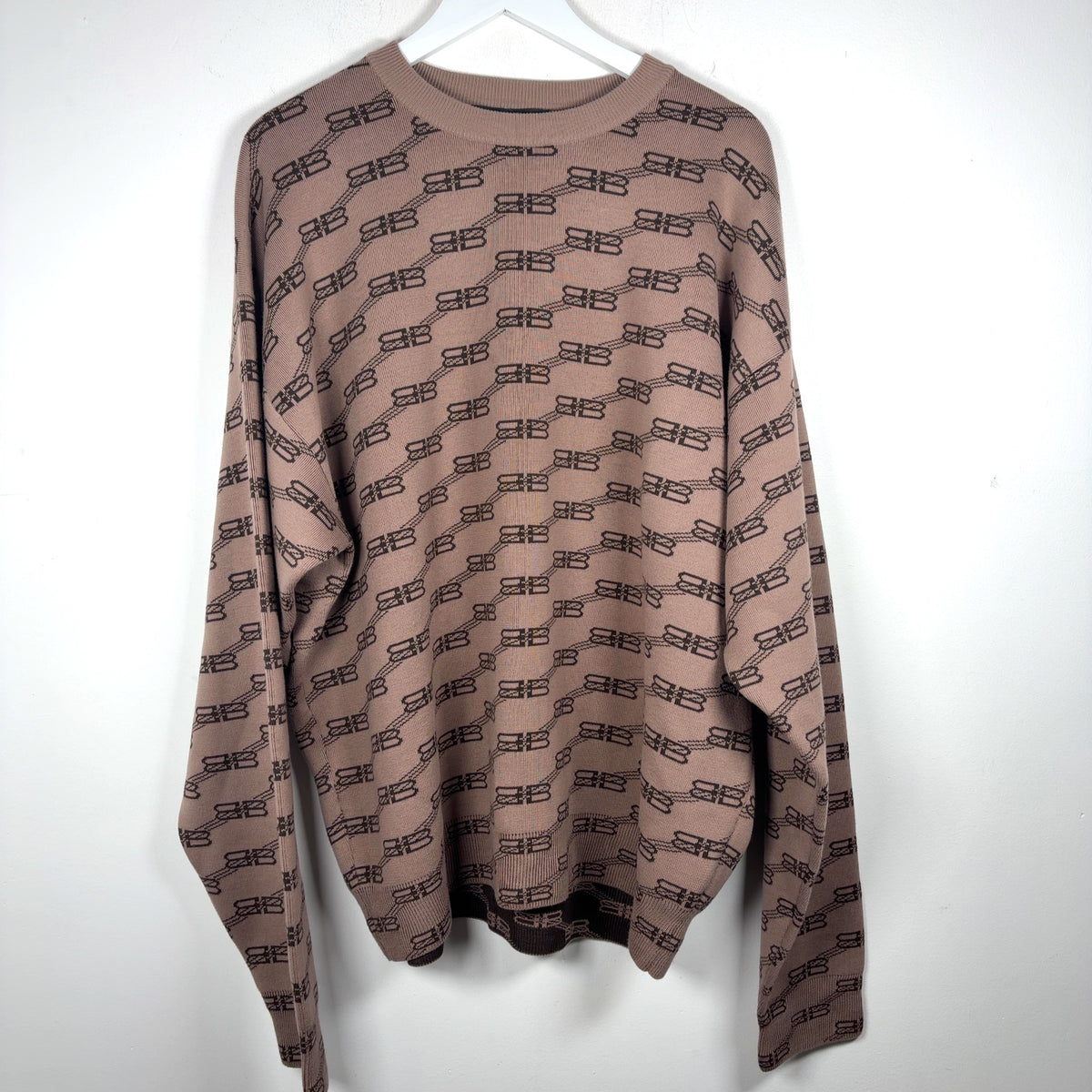 Balenciaga All-Over BB Monogram Knit Sweater