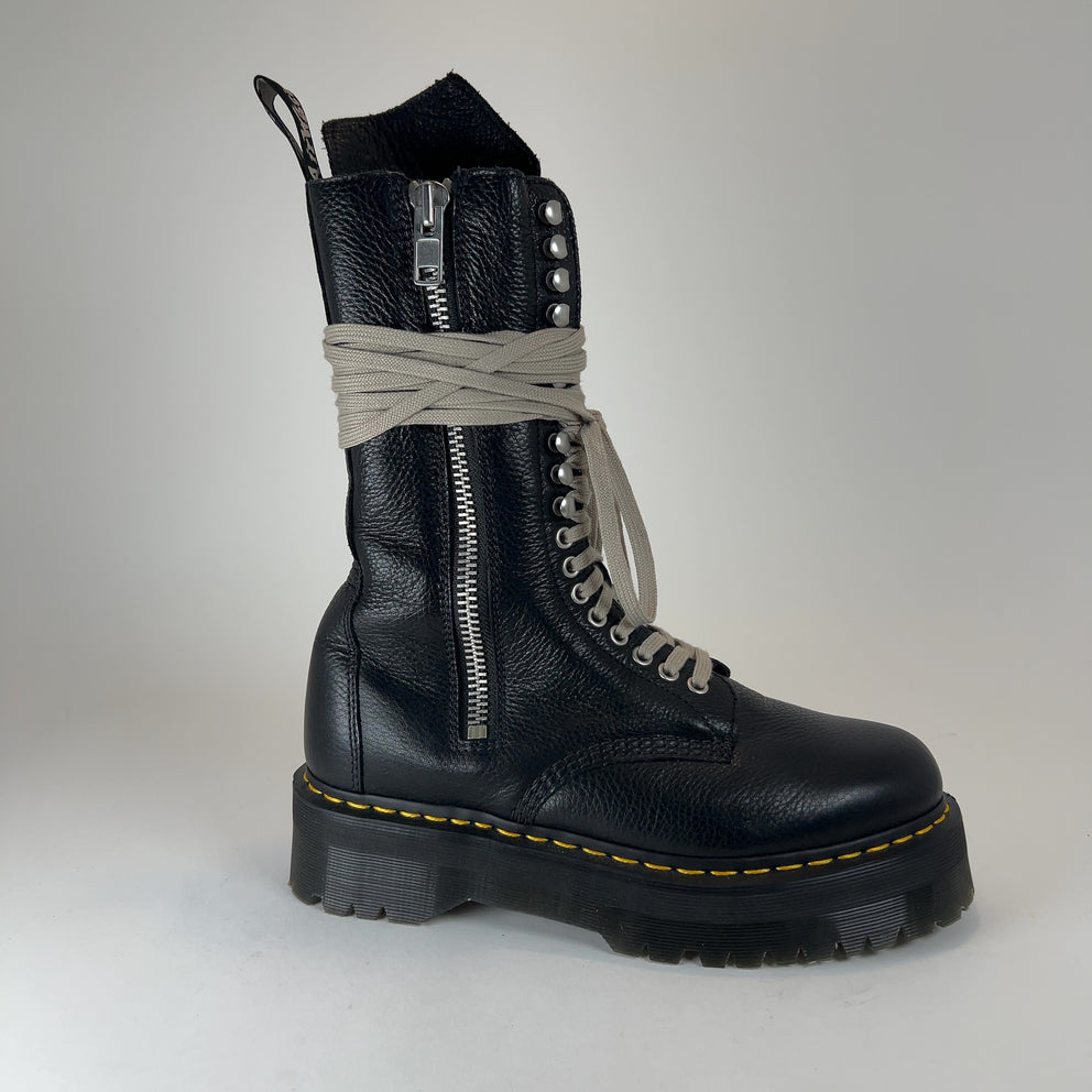 Rick Owens x Doc Martins 1918 DXML Tall Lace Up Leather Boots
