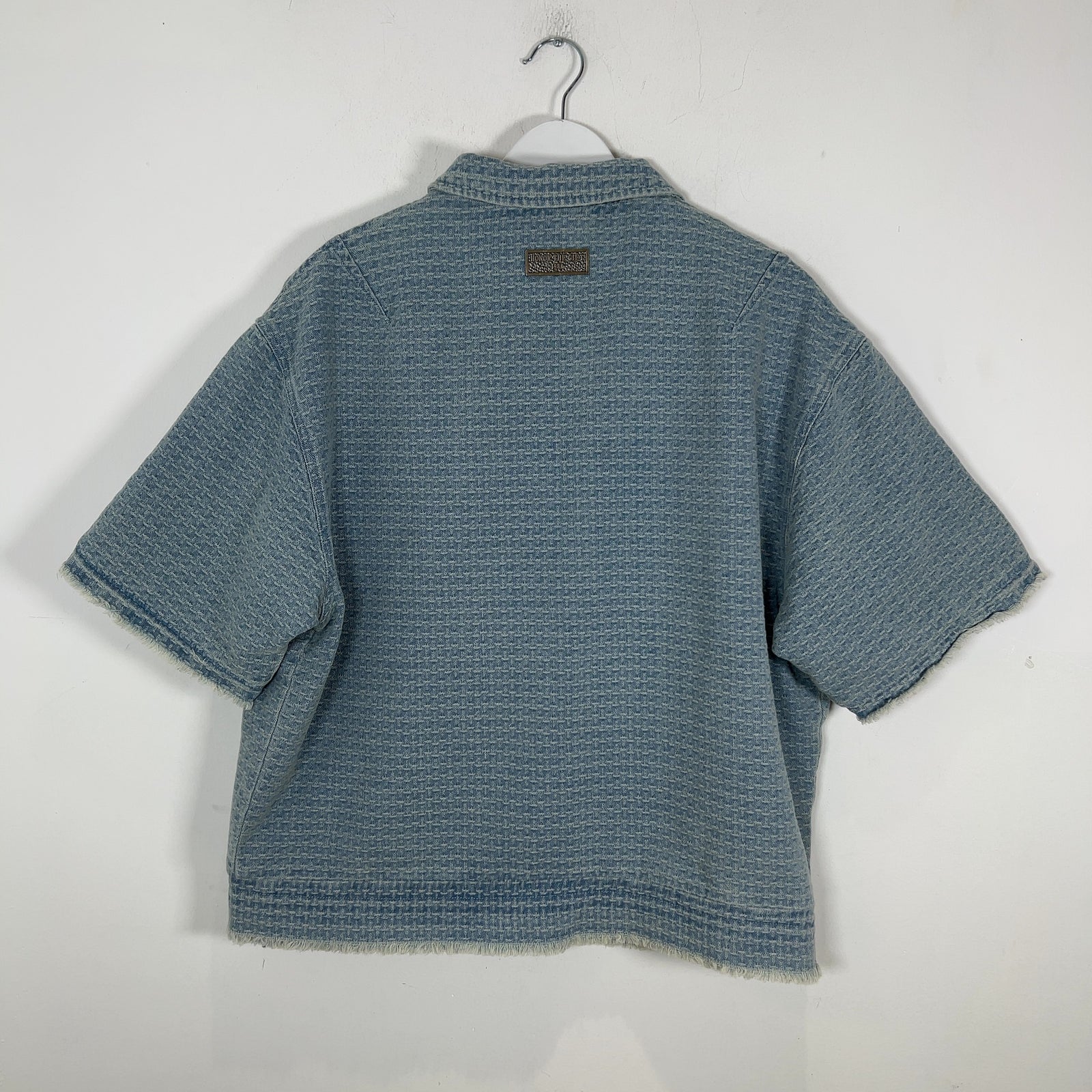 Honor The Gift Cross Stitch Zip Up Shortsleeve Denim Jacket