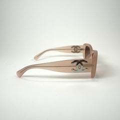 Chanel Peach Acetate CC Sunglasses