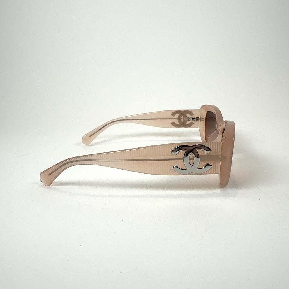 Chanel Peach Acetate CC Sunglasses