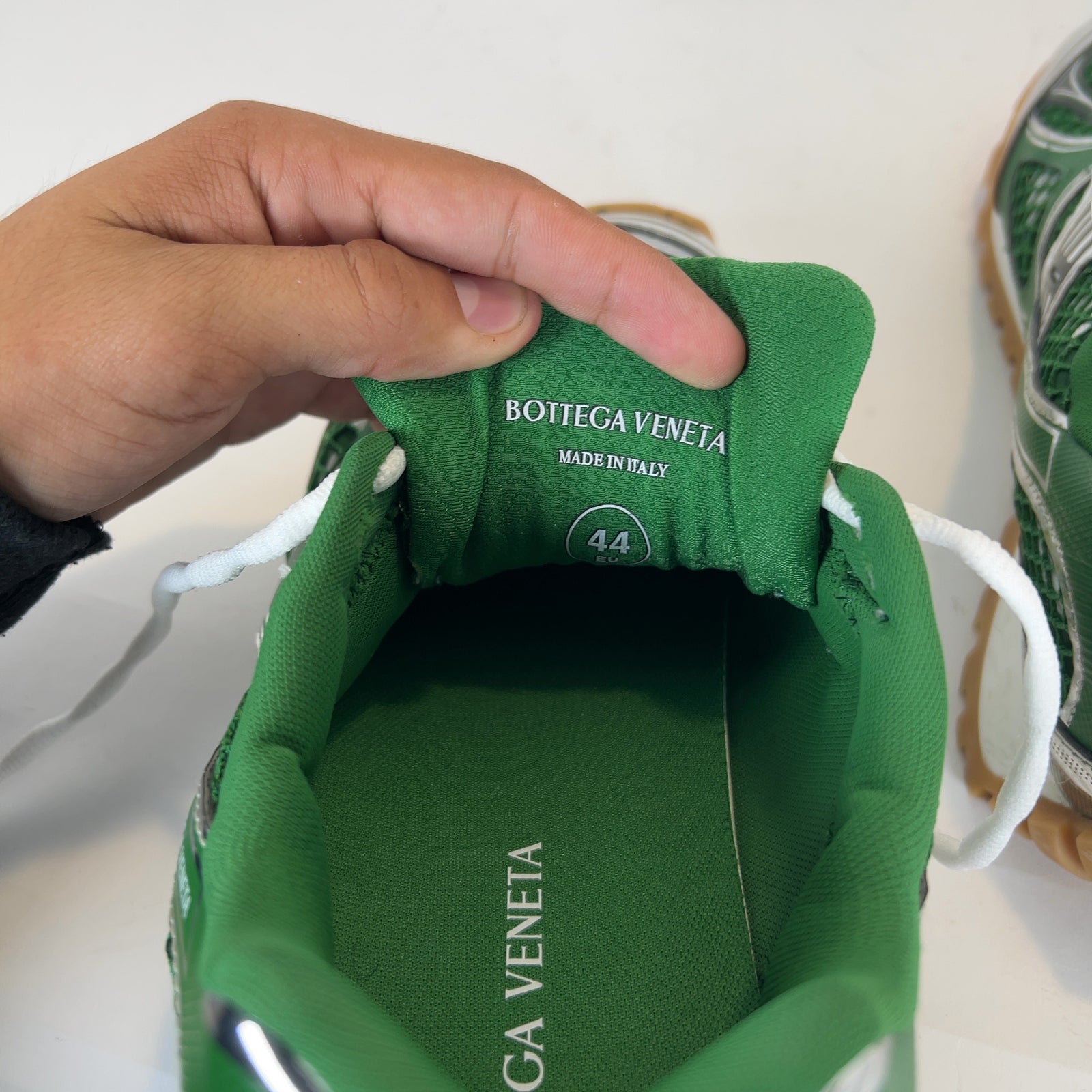 Bottega Veneta Green Mesh Orbit Sneaker