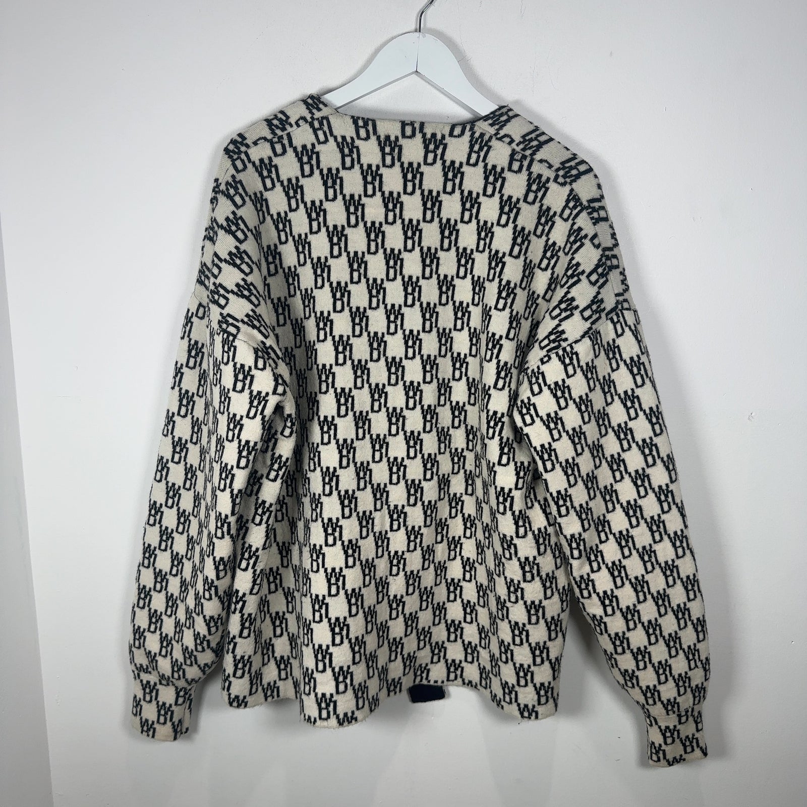 We11Done Monogram Knit Cardigan Sweater Size L