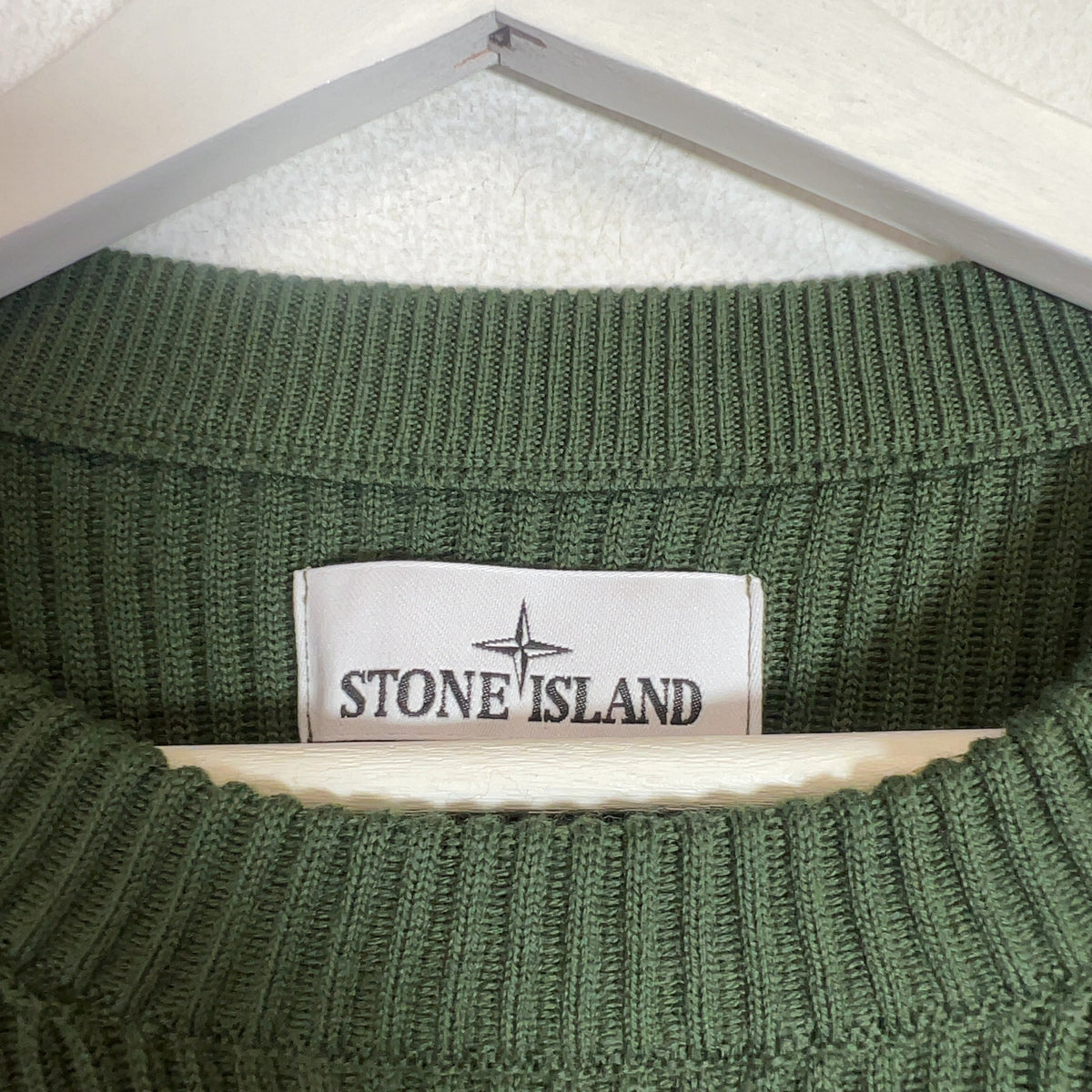 Stone Island Compass Patch Ribbed Knit Sweater