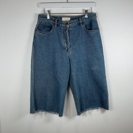 The Row Cut Denim Shorts