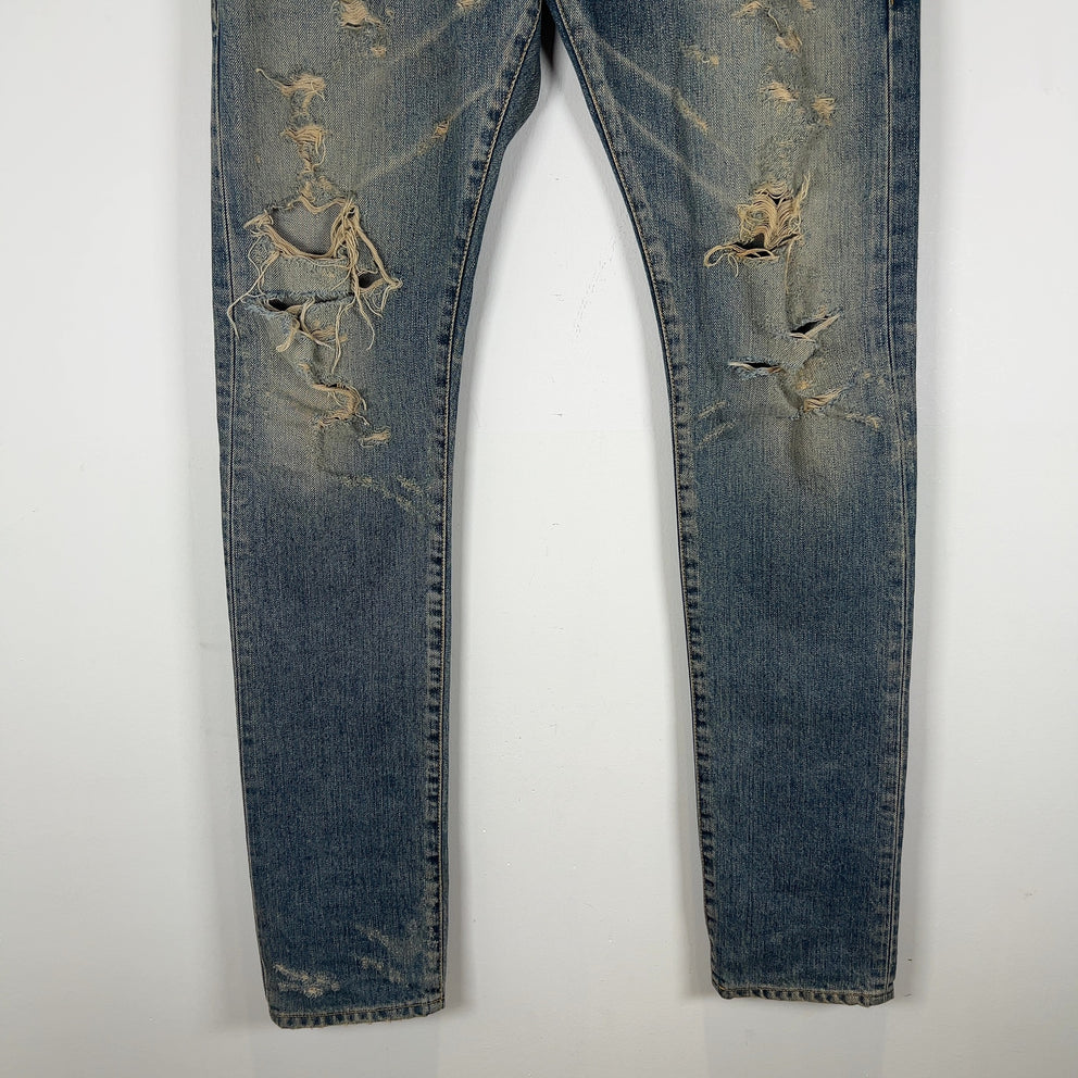 Saint Laurent Distressed Lightwash Skinny D02 Jeans