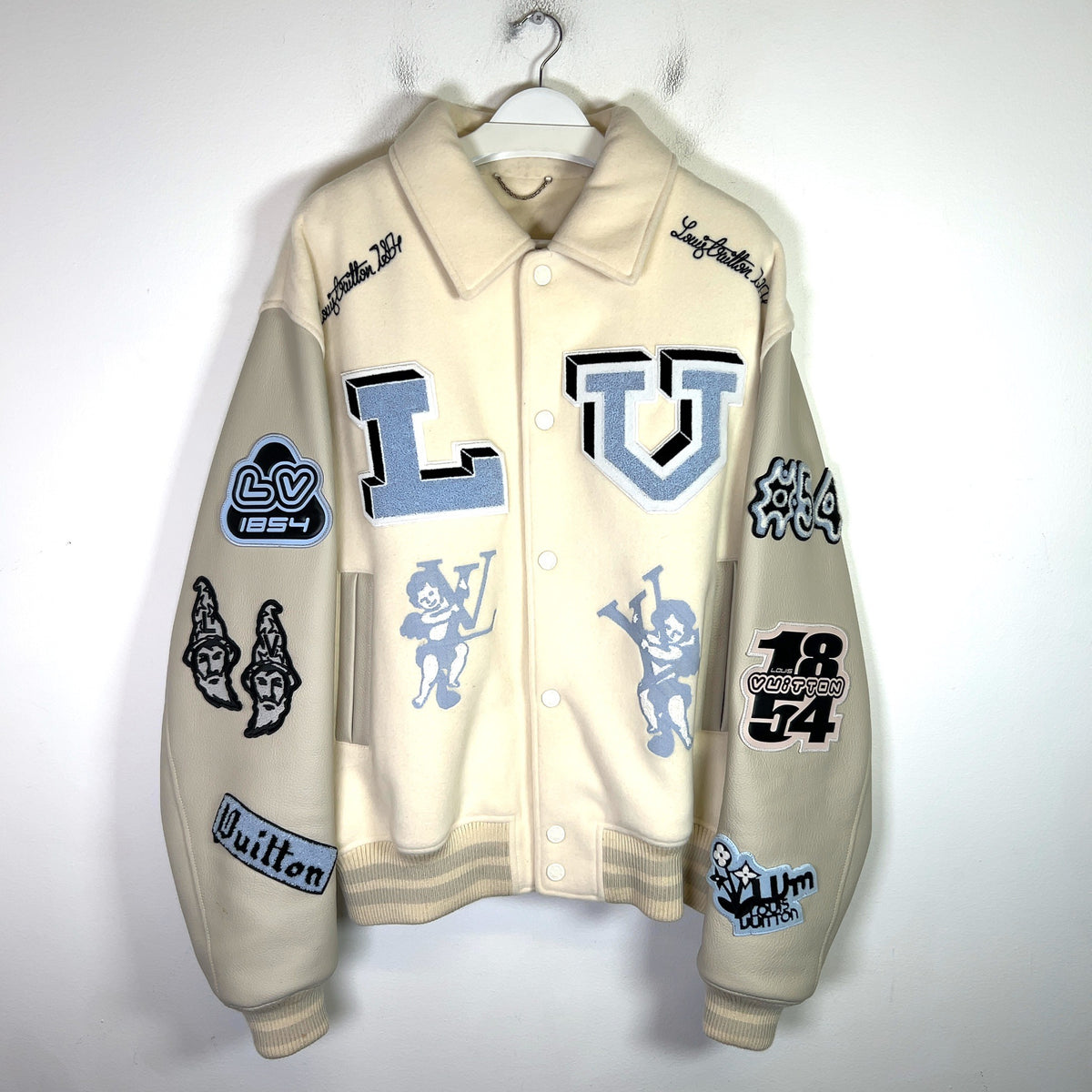 Louis Vuitton FW22 Patched 'Bugs Bunny' Varsity Jacket