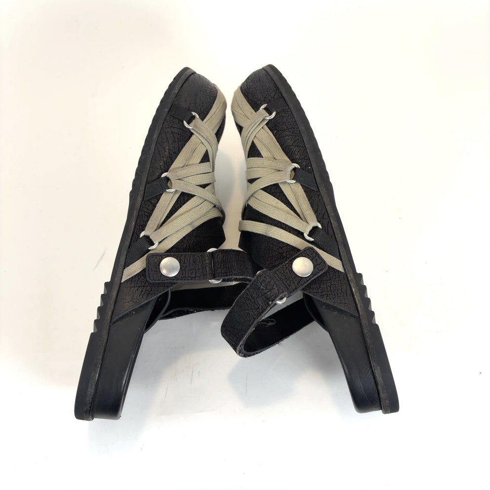 Rick Owens Megalace Cracked Leather Mule