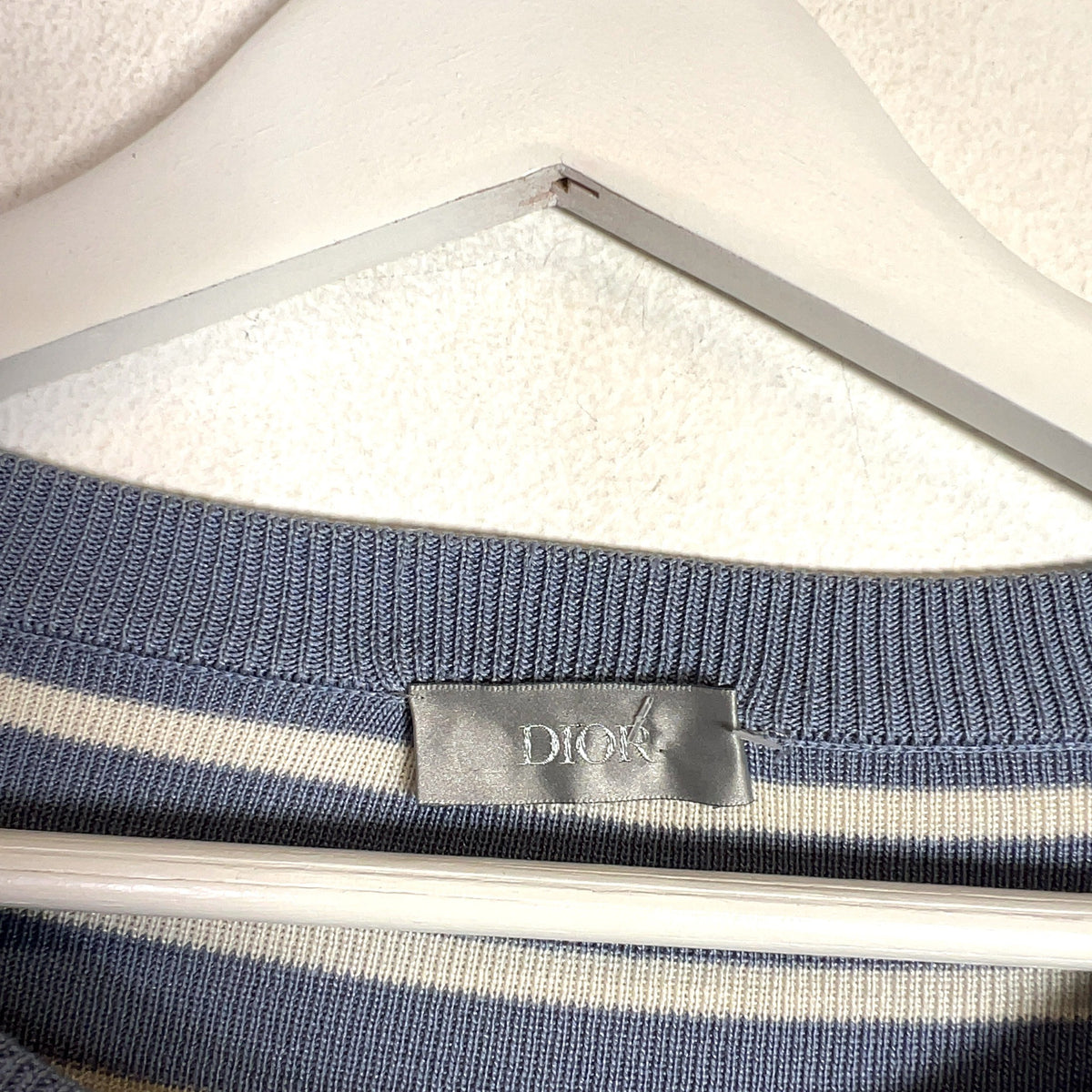 Dior SS21 Striped Logo Knit T-Shirt