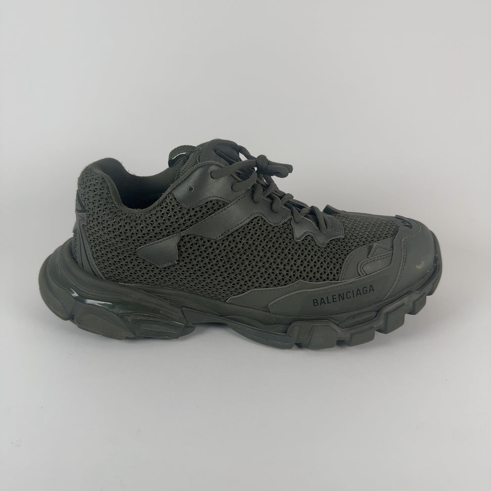 Balenciaga Olive Track 3 Lowtop Sneakers