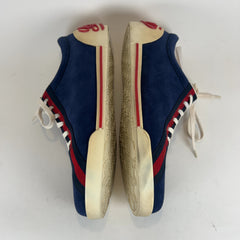 Gucci Boulevard Script Logo Suede Lowtop Sneakers