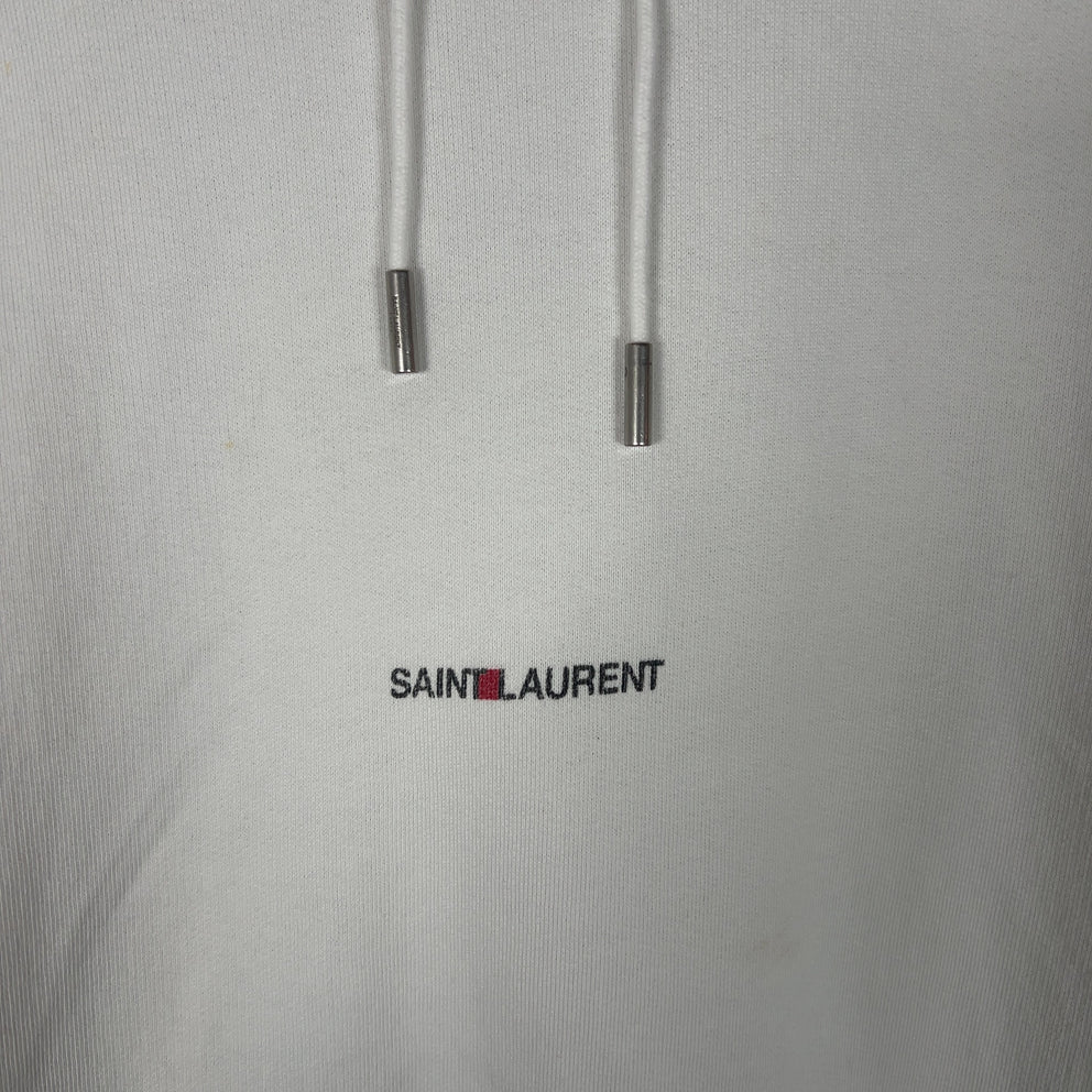 Saint Laurent Small Box Logo Pull-Over Hoodie