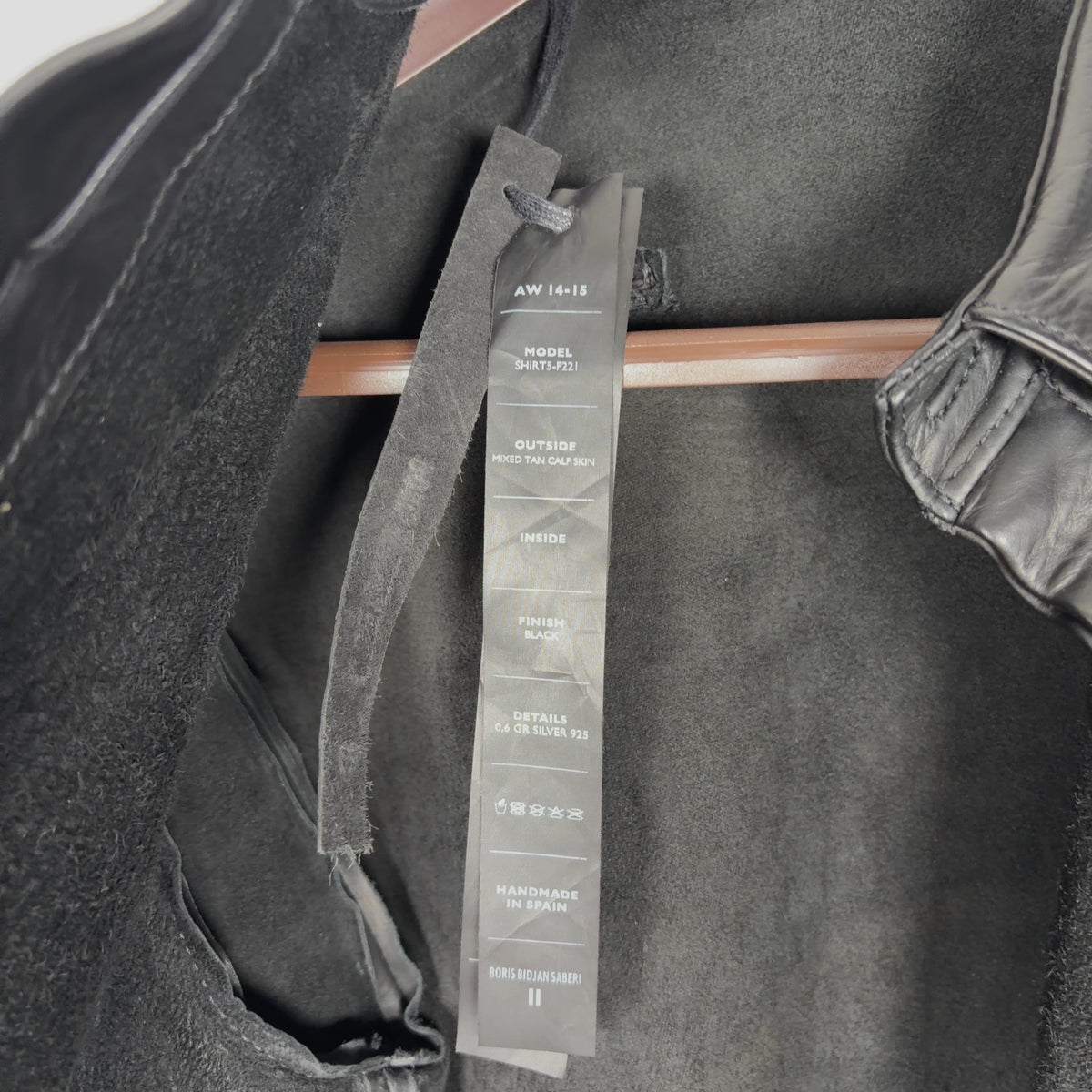 Boris Bidjan Saberi AW14 F221 Calf Leather Button-Up Shirt