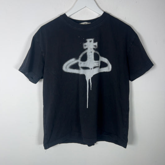 Vivienne Westwood Spray Paint Orb Logo Cropped T-Shirt