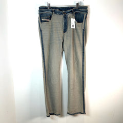 Diesel Inside-Out Double-Waisted Denim Jeans
