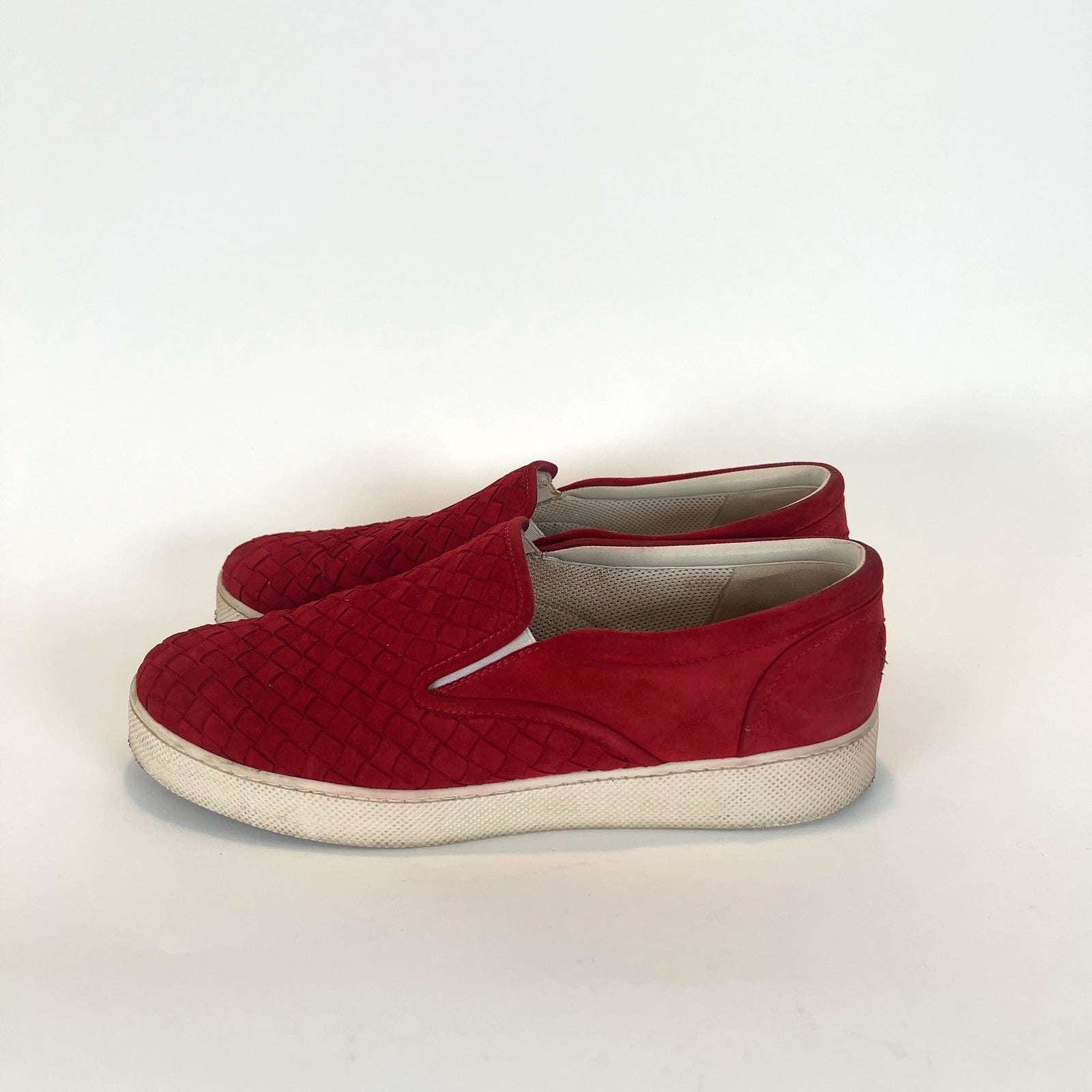 Bottega Veneta Intrecciato Weave Suede Lowtop Sneakers