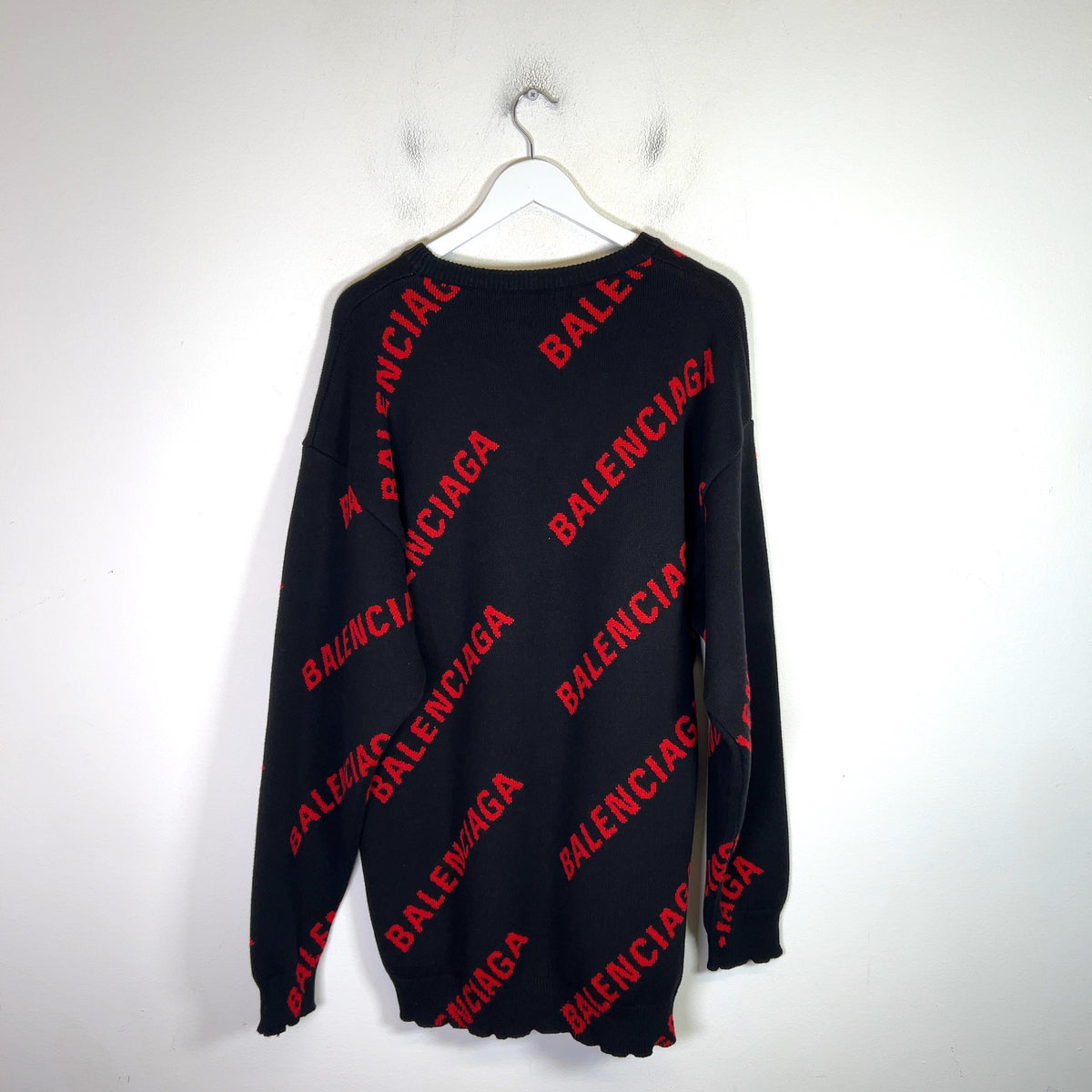 Balenciaga Allover Logo Knit Sweater
