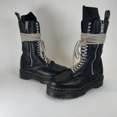 Rick Owens x Doc Martins 1918 DXML Tall Lace Up Leather Boots