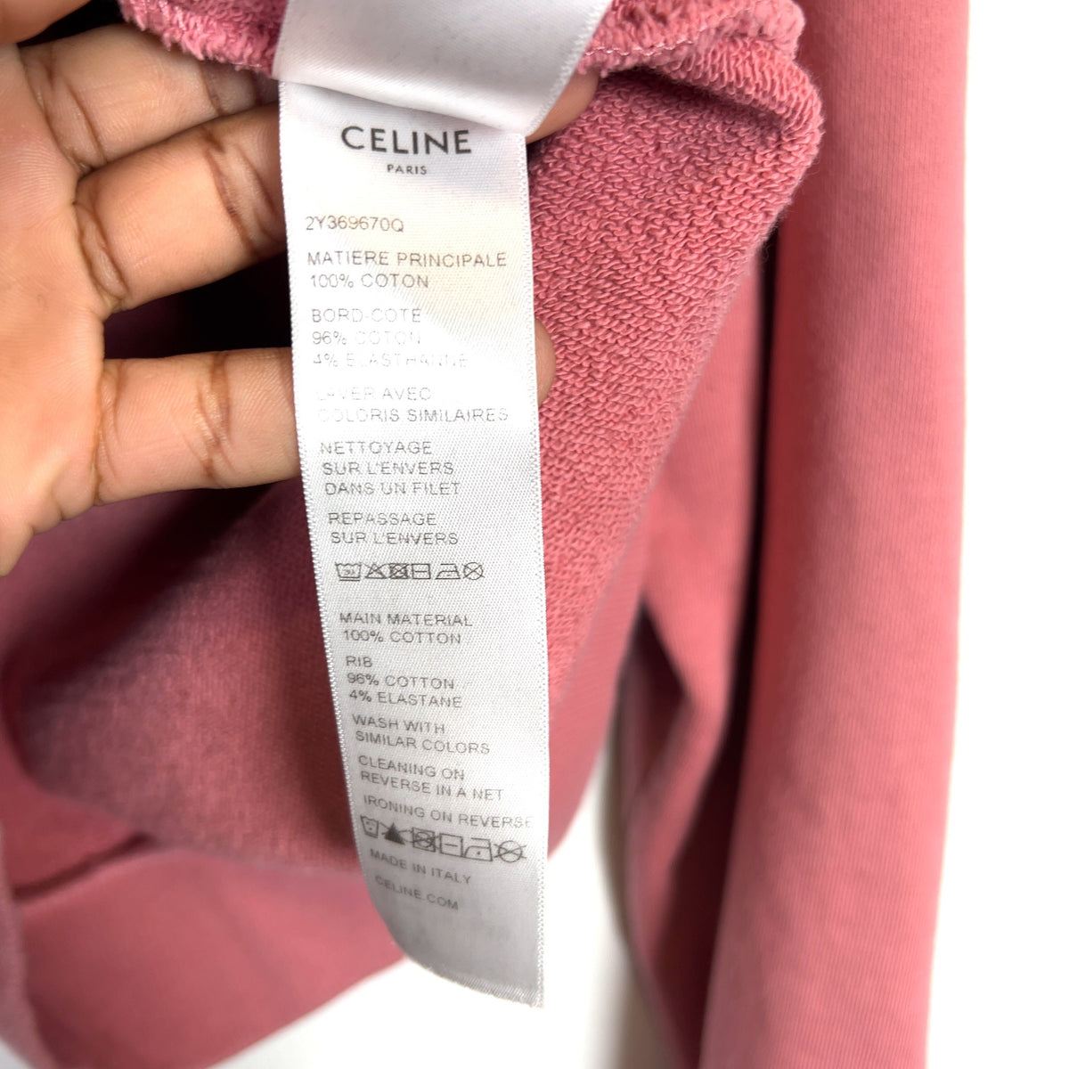 Celine Pink Logo Hoodie