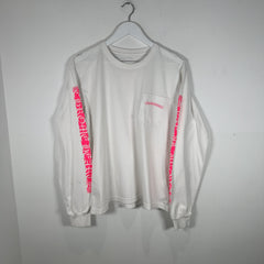 Chrome Hearts White/Pink Logo Long-Sleeve Shirt Size L