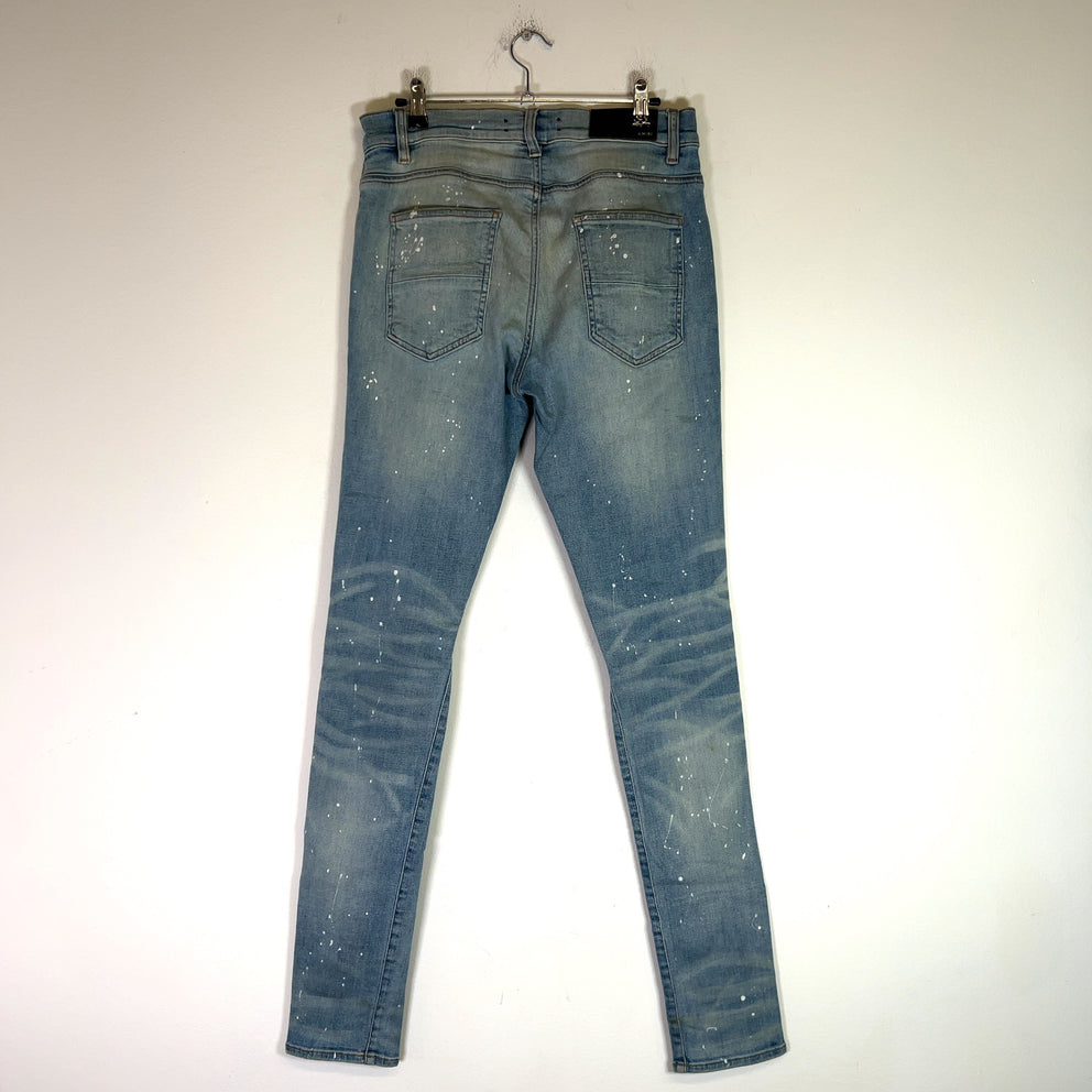 Amiri Light Indigo Biker Art Patch Denim Jeans