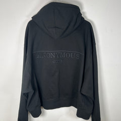 Anonymous Club Black Embroidered Logo Hoodie Size L