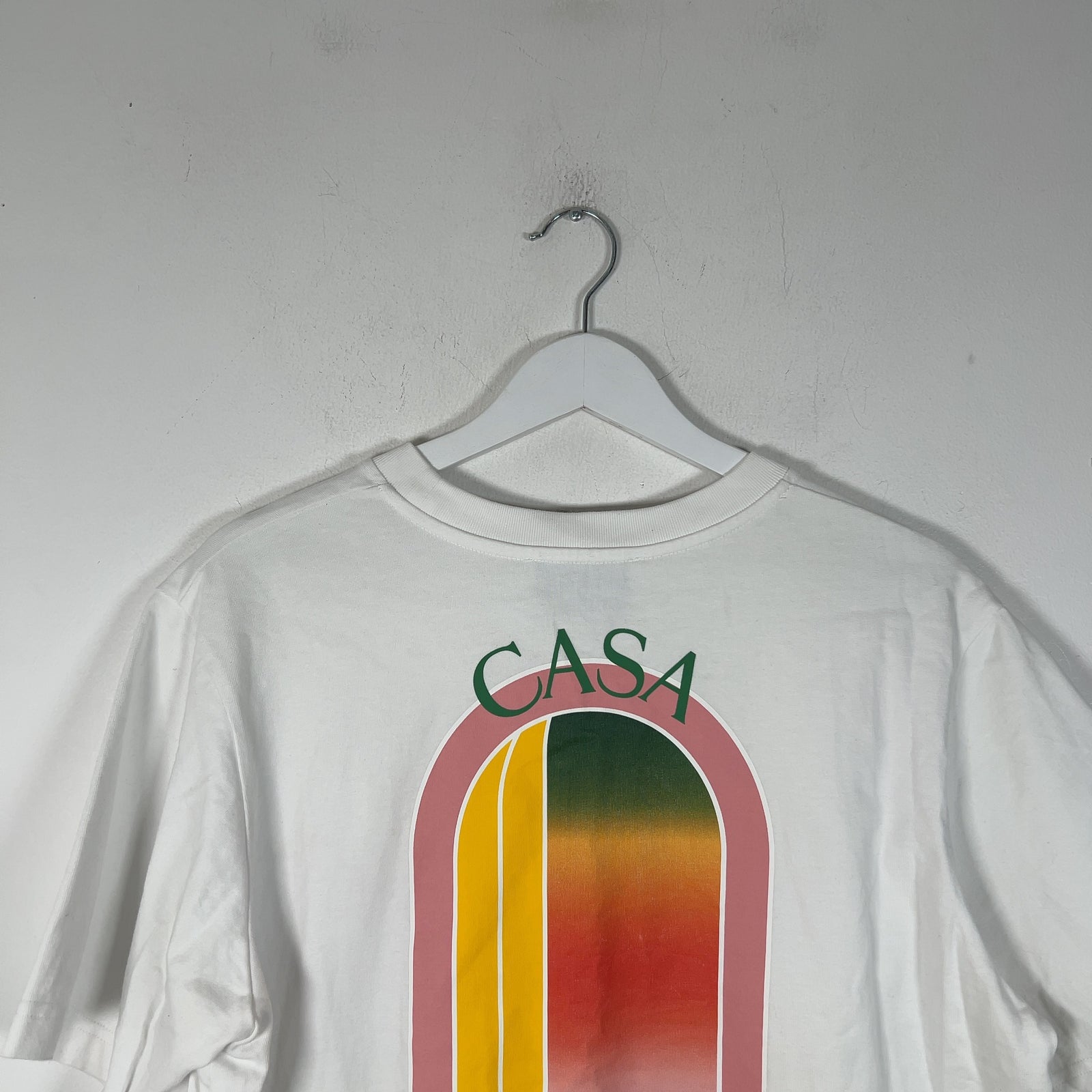 Casablanca Pink Outline Doorway Graphic White T-Shirt