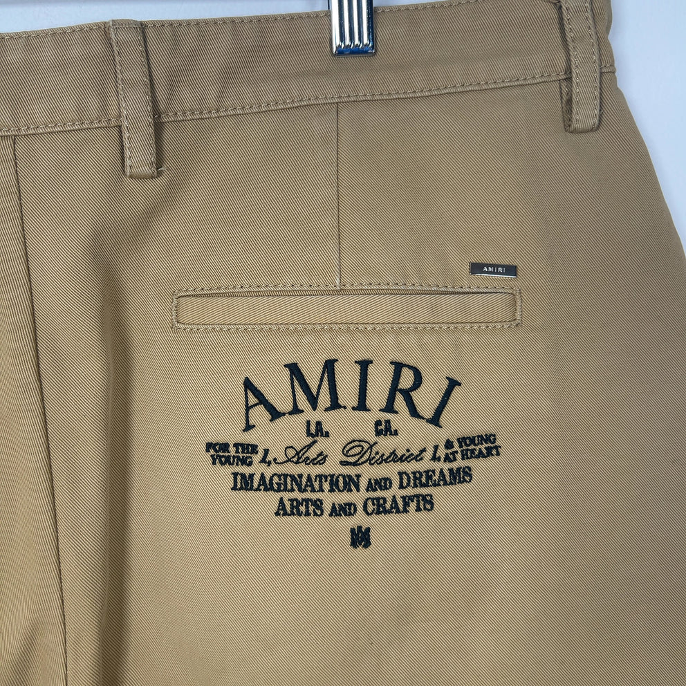 Amiri Khaki Logo Chino Shorts