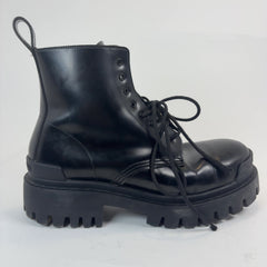 Balenciaga Black Leather Strike Boots