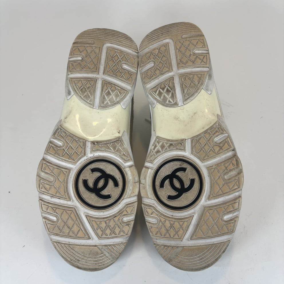 Chanel White Interlocking C Trainers