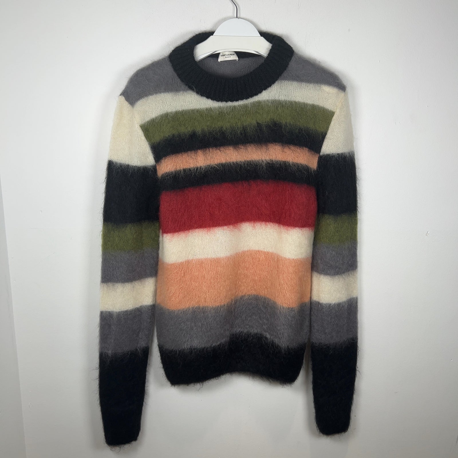Saint Laurent FW17 ‘Johnny Rotten’ Striped Mohair Knit Sweater