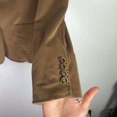 Dolce & Gabbana Vintage Velvet Leopard Lined Blazer