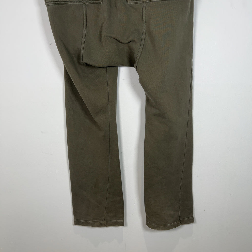 Rick Owens Army Green Felpa Drop Crotch Sweatpants